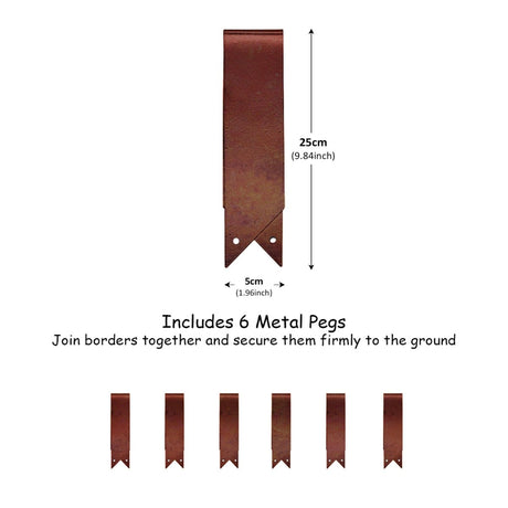 Metal Garden Border Edging – Saw-Tooth Spikes, Pack of 5 - Dandys Landscape Supplies