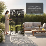Metal Indoor/Outdoor Privacy Screen 90cm x 180cm - Maze - Dandys Landscape Supplies