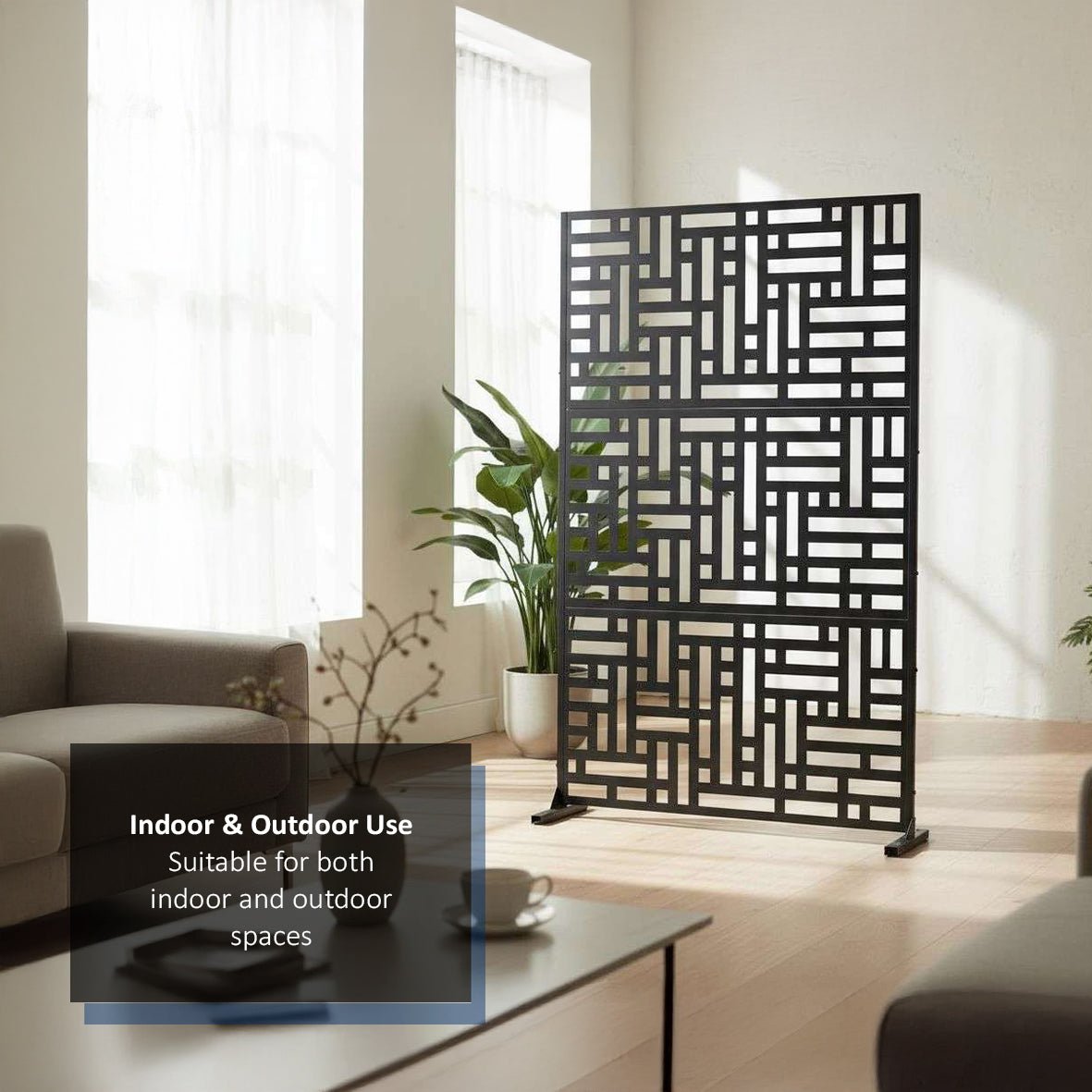 Metal Indoor/Outdoor Privacy Screen 90cm x 180cm - Maze - Dandys Landscape Supplies