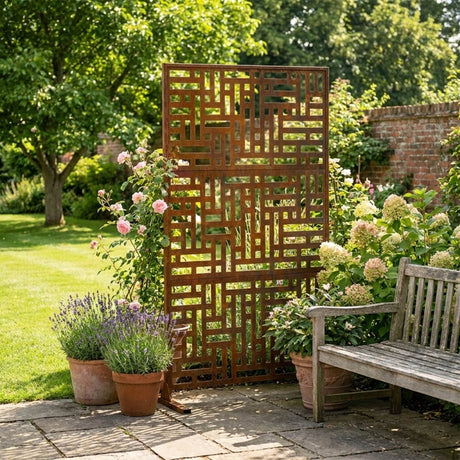 Metal Indoor/Outdoor Privacy Screen 90cm x 180cm - Maze - Dandys Landscape Supplies