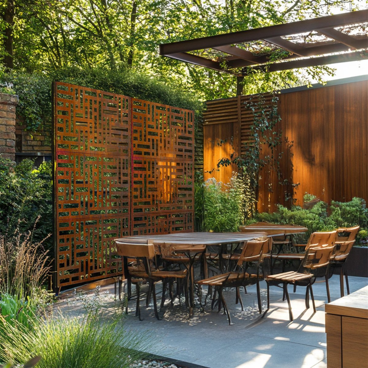 Metal Indoor/Outdoor Privacy Screen 90cm x 180cm - Maze - Dandys Landscape Supplies