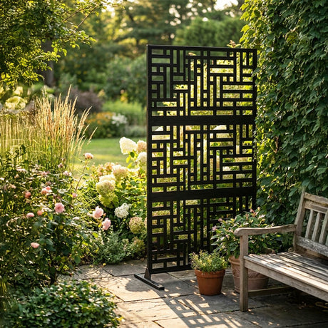 Metal Indoor/Outdoor Privacy Screen 90cm x 180cm - Maze - Dandys Landscape Supplies