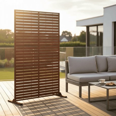 Metal Indoor/Outdoor Privacy Screen 90cm x 180cm - Slats - Dandys Landscape Supplies