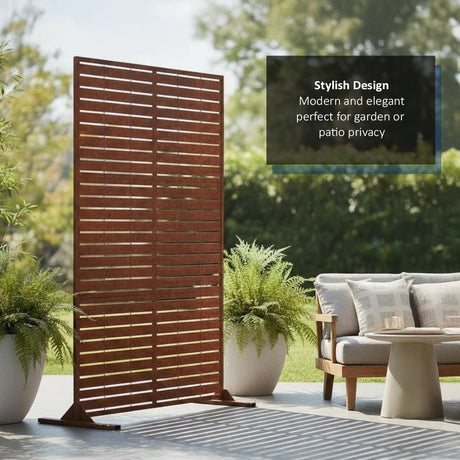 Metal Indoor/Outdoor Privacy Screen 90cm x 180cm - Slats - Dandys Landscape Supplies