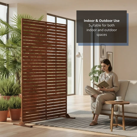 Metal Indoor/Outdoor Privacy Screen 90cm x 180cm - Slats - Dandys Landscape Supplies