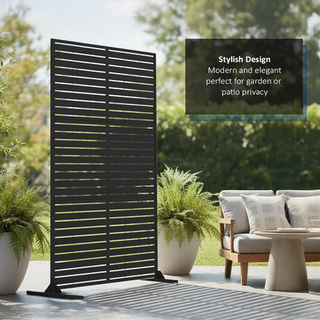Metal Indoor/Outdoor Privacy Screen 90cm x 180cm - Slats - Dandys Landscape Supplies