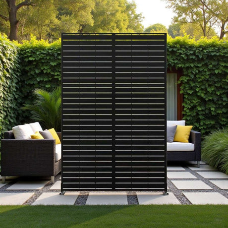 Metal Indoor/Outdoor Privacy Screen 90cm x 180cm - Slats - Dandys Landscape Supplies