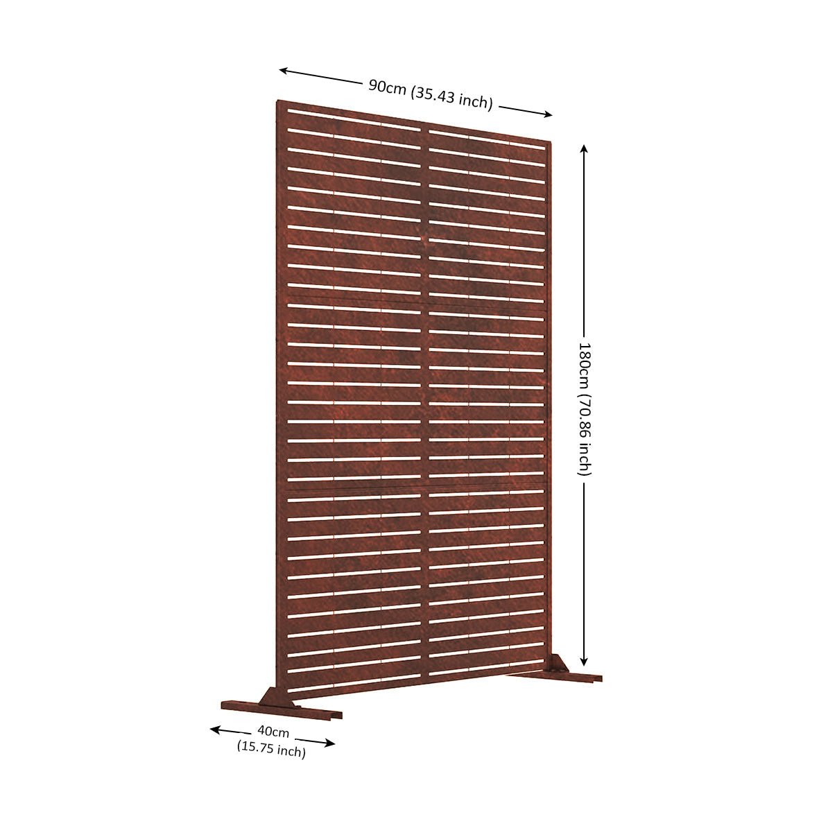 Metal Indoor/Outdoor Privacy Screen 90cm x 180cm - Slats - Dandys Landscape Supplies