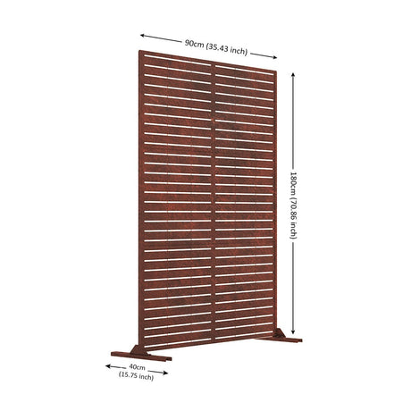 Metal Indoor/Outdoor Privacy Screen 90cm x 180cm - Slats - Dandys Landscape Supplies