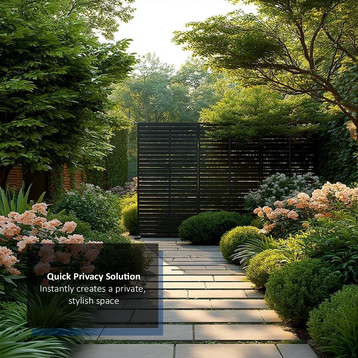 Metal Indoor/Outdoor Privacy Screen 90cm x 180cm - Slats - Dandys Landscape Supplies