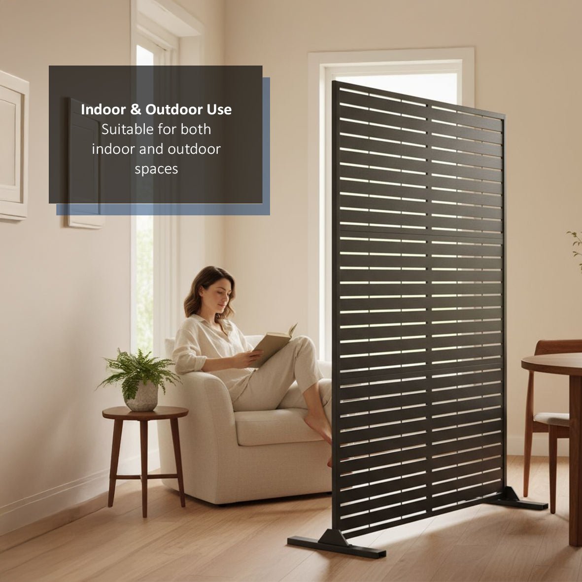 Metal Indoor/Outdoor Privacy Screen 90cm x 180cm - Slats - Dandys Landscape Supplies