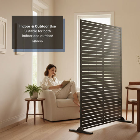 Metal Indoor/Outdoor Privacy Screen 90cm x 180cm - Slats - Dandys Landscape Supplies