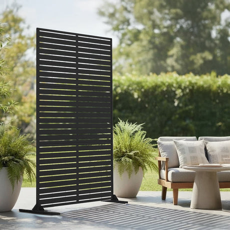 Metal Indoor/Outdoor Privacy Screen 90cm x 180cm - Slats - Dandys Landscape Supplies