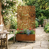Metal Indoor/Outdoor Privacy Screen with Plant Pot - 90cm x 180cm - Dandys Landscape Supplies