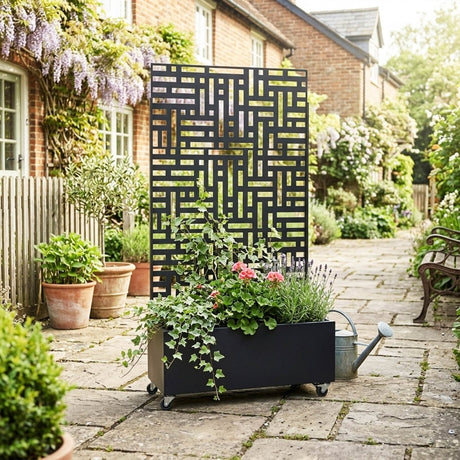 Metal Indoor/Outdoor Privacy Screen with Plant Pot - 90cm x 180cm - Dandys Landscape Supplies