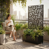 Metal Indoor/Outdoor Privacy Screen with Plant Pot - 90cm x 180cm - Dandys Landscape Supplies
