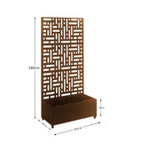Metal Indoor/Outdoor Privacy Screen with Plant Pot - 90cm x 180cm - Dandys Landscape Supplies