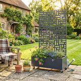 Metal Indoor/Outdoor Privacy Screen with Plant Pot - 90cm x 180cm - Dandys Landscape Supplies