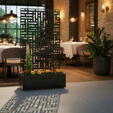 Metal Indoor/Outdoor Privacy Screen with Plant Pot - 90cm x 180cm - Dandys Landscape Supplies