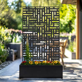 Metal Indoor/Outdoor Privacy Screen with Plant Pot - 90cm x 180cm - Dandys Landscape Supplies