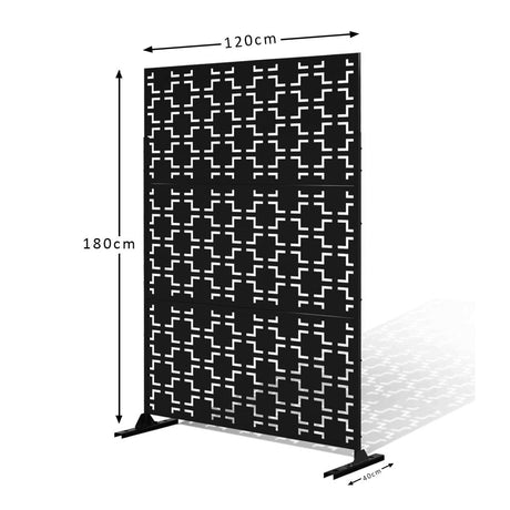 Metal Indoor/Outdoor Privacy Screen with Stand 120cm x 180cm - Squares - Dandys Landscape Supplies