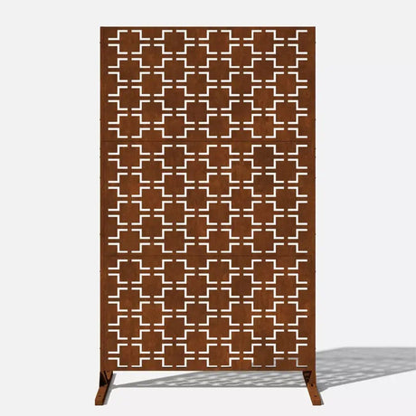 Metal Indoor/Outdoor Privacy Screen with Stand 120cm x 180cm - Squares - Dandys Landscape Supplies
