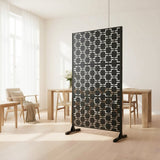 Metal Indoor/Outdoor Privacy Screen with Stand 120cm x 180cm - Squares - Dandys Landscape Supplies