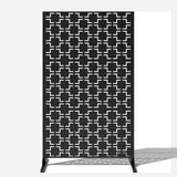 Metal Indoor/Outdoor Privacy Screen with Stand 120cm x 180cm - Squares - Dandys Landscape Supplies