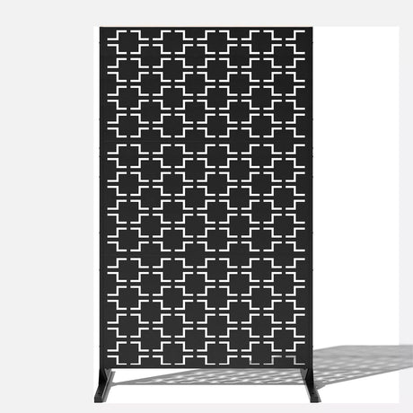 Metal Indoor/Outdoor Privacy Screen with Stand 120cm x 180cm - Squares - Dandys Landscape Supplies