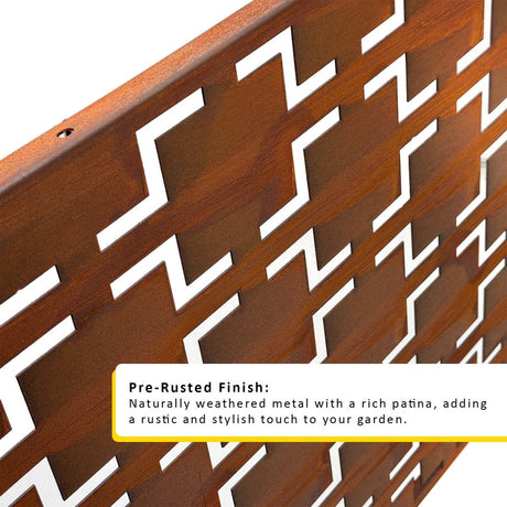 Metal Indoor/Outdoor Privacy Screen with Stand 120cm x 180cm - Squares - Dandys Landscape Supplies