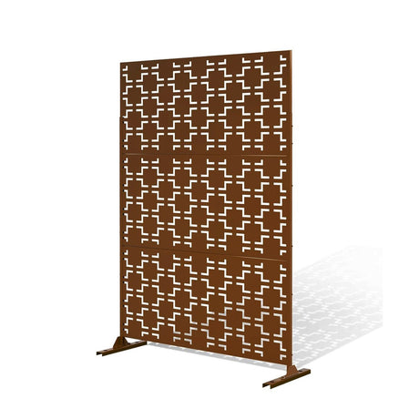 Metal Indoor/Outdoor Privacy Screen with Stand 120cm x 180cm - Squares - Dandys Landscape Supplies