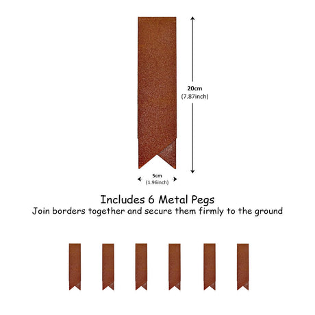 Metal Lawn Edging Garden Border with Pegs - 5 Pieces - Dandys Landscape Supplies
