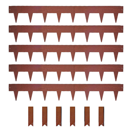 Metal Lawn Edging Garden Border with Pegs - 5 Pieces - Dandys Landscape Supplies