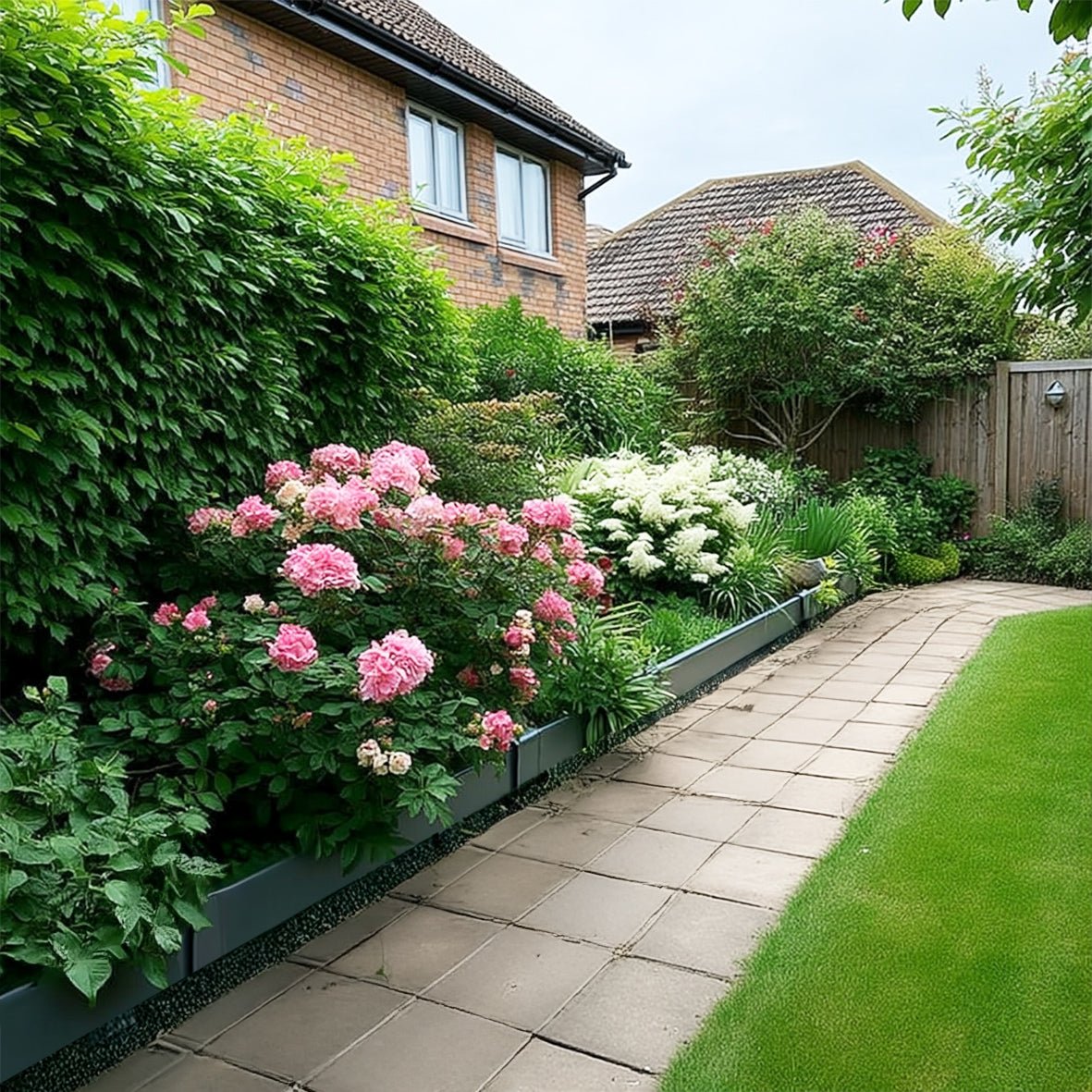 Metal Lawn Edging Garden Border with Pegs - 5 Pieces - Dandys Landscape Supplies
