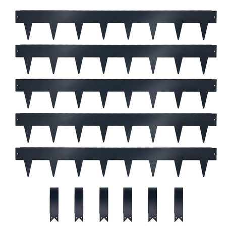 Metal Lawn Edging Garden Border with Pegs - 5 Pieces - Dandys Landscape Supplies