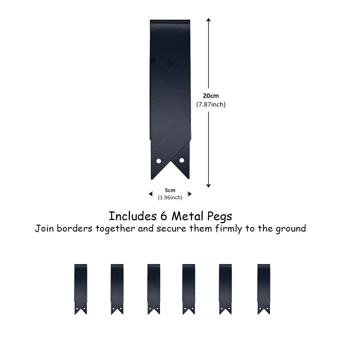 Metal Lawn Edging Garden Border with Pegs - 5 Pieces - Dandys Landscape Supplies