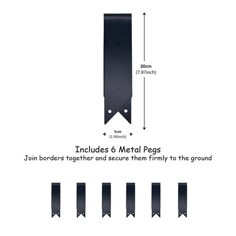 Metal Lawn Edging Garden Border with Pegs - 5 Pieces - Dandys Landscape Supplies