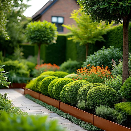 Metal Lawn Edging Garden Border with Pegs - 5 Pieces - Dandys Landscape Supplies