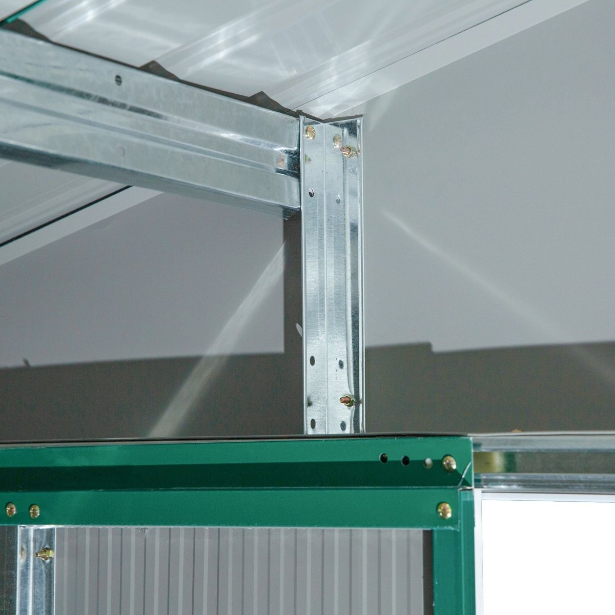 Outsunny 12.5 x 11.1ft Steel Sliding Door Storage Shed - Green - Dandys Landscape Supplies