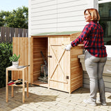 Outsunny 140 x 75 Fir Wood Garden Shed, with Asphalt Roof - Natural - Dandys Landscape Supplies