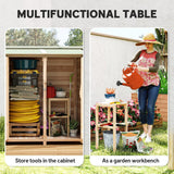 Outsunny 140 x 75 Fir Wood Garden Shed, with Asphalt Roof - Natural - Dandys Landscape Supplies