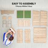 Outsunny 140 x 75 Fir Wood Garden Shed, with Asphalt Roof - Natural - Dandys Landscape Supplies