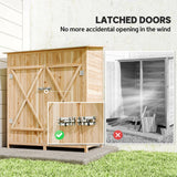 Outsunny 140 x 75 Fir Wood Garden Shed, with Asphalt Roof - Natural - Dandys Landscape Supplies