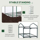 Outsunny 4 Tiers Mini Portable Greenhouse Compact Plant Grow Shed Metal Frame Transparent Clear Cover 160H x 70L x 50Wcm - Dandys Landscape Supplies