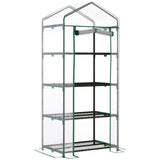 Outsunny 4 Tiers Mini Portable Greenhouse Compact Plant Grow Shed Metal Frame Transparent Clear Cover 160H x 70L x 50Wcm - Dandys Landscape Supplies