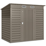 Outsunny 4 x 6ft Galvanised Metal Garden Shed, with Locking Door - Grey - Dandys Landscape Supplies