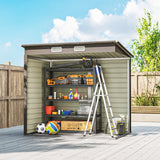 Outsunny 4 x 6ft Galvanised Metal Garden Shed, with Locking Door - Grey - Dandys Landscape Supplies