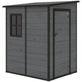 Outsunny 4'x5' Garden Storage Shed, Lean to Shed, Lockable Garden Shed with Window, Vent and Plastic Roof, Wood-Effect - Dandys Landscape Supplies