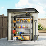 Outsunny 5 x 3 ft Lean-to Garden Shed, Outdoor Storage Shed with Lockable Door and Vents, Dark Grey - Dandys Landscape Supplies
