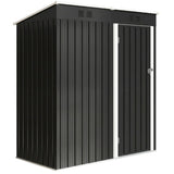 Outsunny 5 x 3 ft Lean-to Garden Shed, Outdoor Storage Shed with Lockable Door and Vents, Dark Grey - Dandys Landscape Supplies